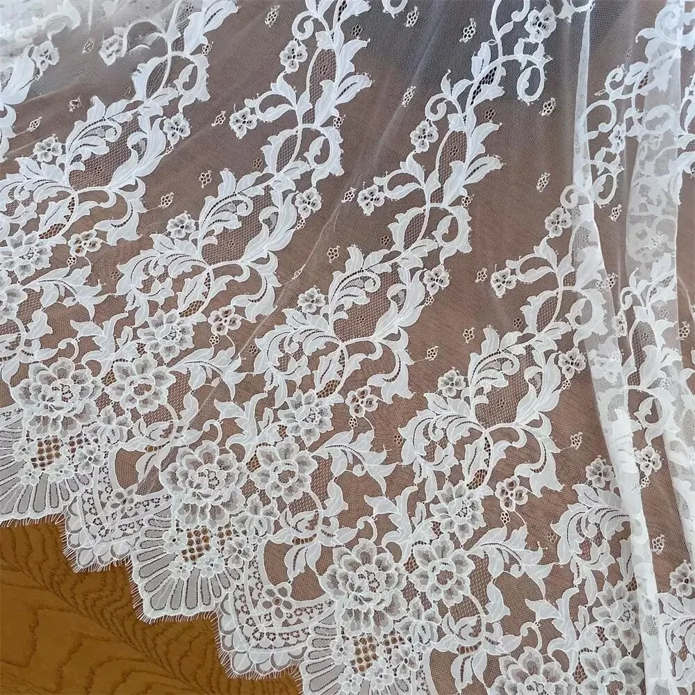 

High Quality Thick Eyelash Soft Lace Sewing Accessory Fabric, Suitable for DIY Wedding Dresses Background Decoration Accessories
