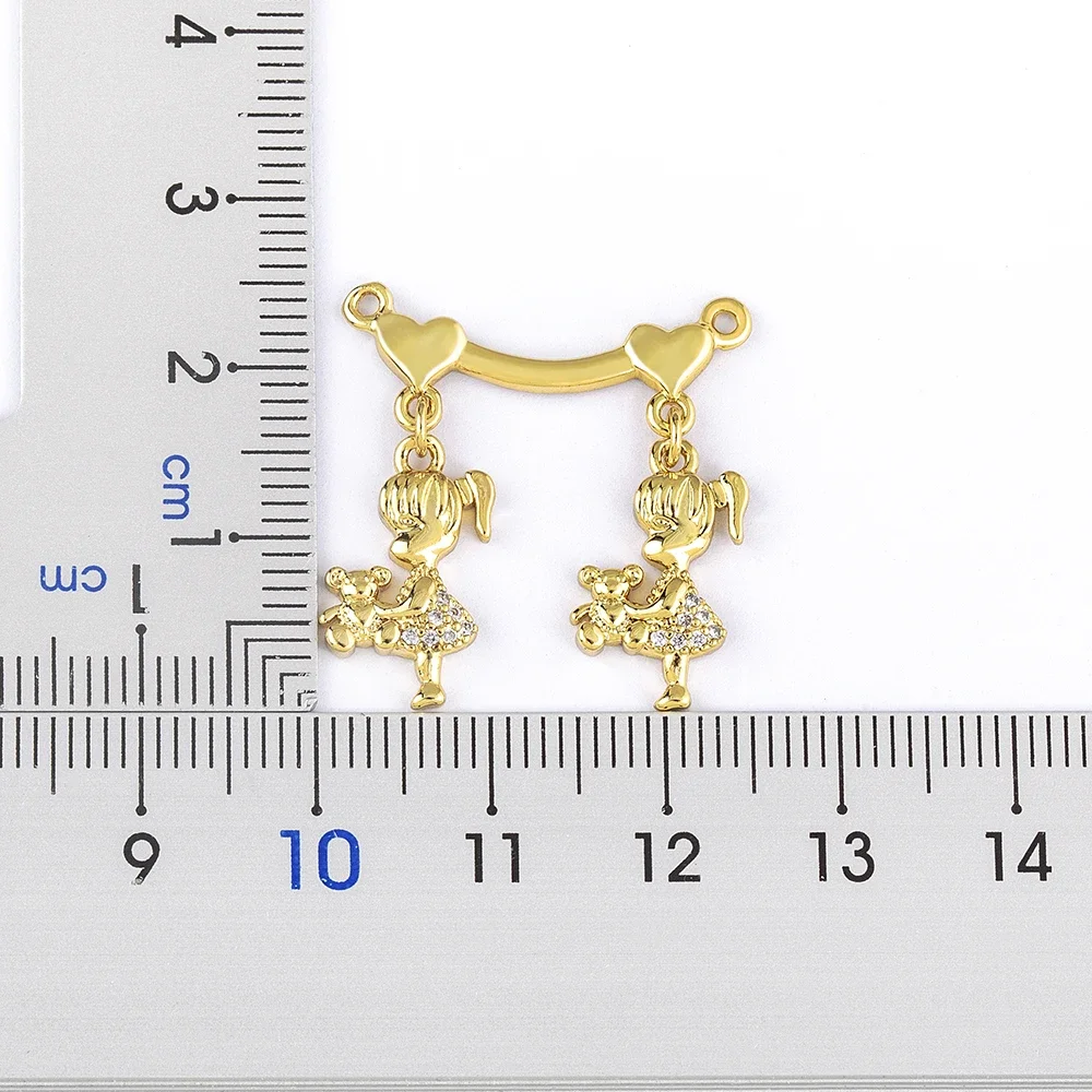 Nidin New Family Boys Girl Gold Plated Zircon Necklaces Pendants For Women Men Kids Jewelry Colares Feminino Masculino Gift
