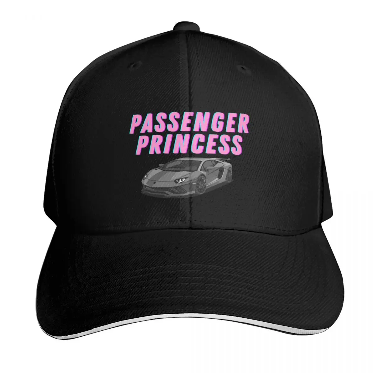 Passenger Princess Pink Anime Car Baseball Cap Quick Dry Performance Cotton Twill Breathable Contrast Two Tone Brim
