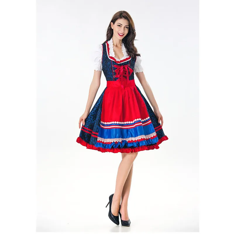 Women's The New German Oktoberfest Costume Bavarian Traditional National Beer Wench Costume Beer Girl Fancy Dress