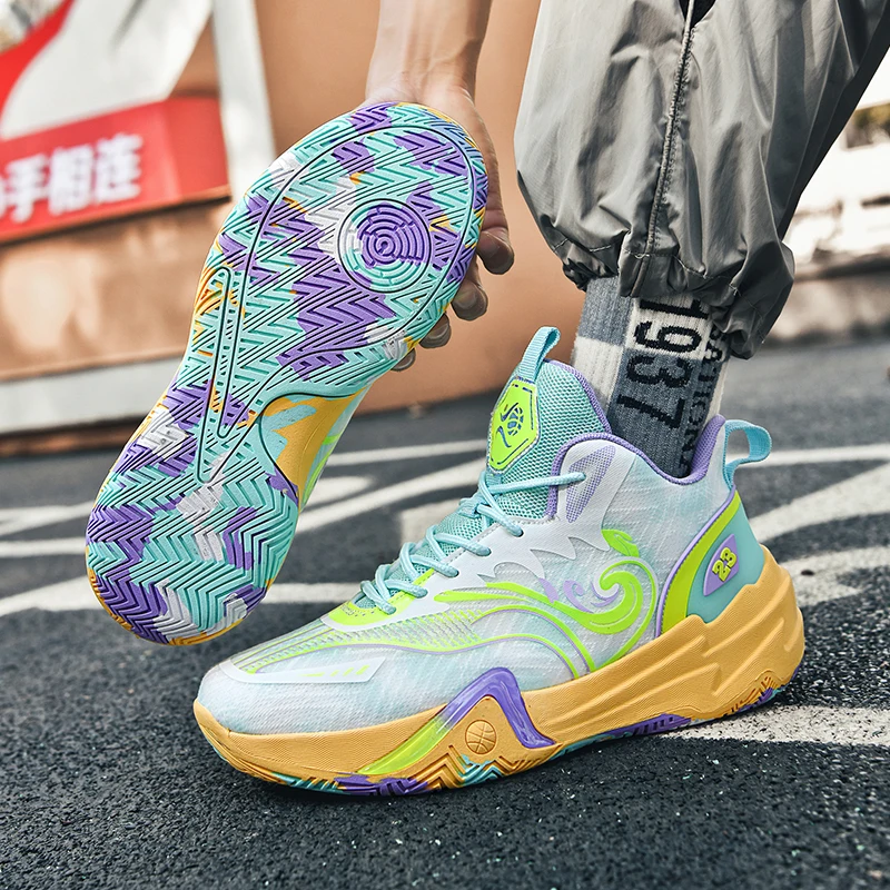 Tênis de basquete masculino ginásio treinamento atlético tênis de basquete para mulher amortecimento respirável antiderrapante wearable runing shoes