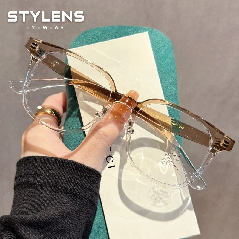 STYLENS Fashion Casual Myopia Prescription Glasses Men Blue Light Blocking Minimalist Reading Glasses Custom Progressive Eyewear