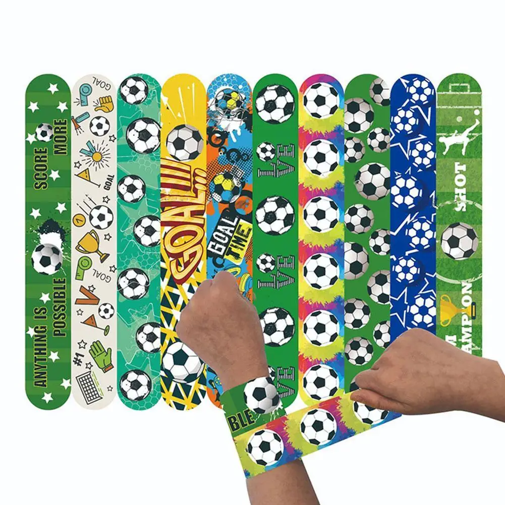 10pcs Football Papa Circle Bracelet SOCCER Decoration Bracelet Football Sports Party Football Boy Happy Birthday Party Supplies