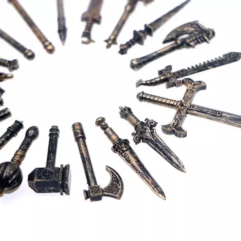 MOC Medeltida Byggstenar Figurer Soldater Tillbehör Vapen Yxor Svärd Treudd Retrostil Mini Klossar Presentmonteringsleksaker 8 best sales Lego medeltida vapen - №4