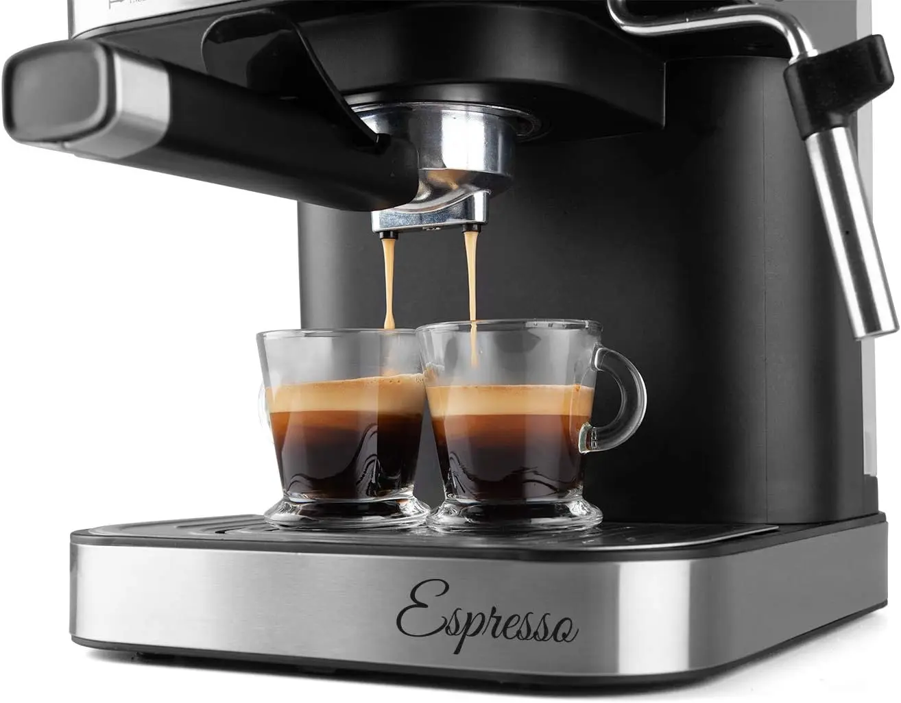 Cafetera Espresso y Cappucino, 20 bares De Presión, Depósito De 1,5 L, Apta Para Monodosis, 1050 W De Potencia, Color Negro