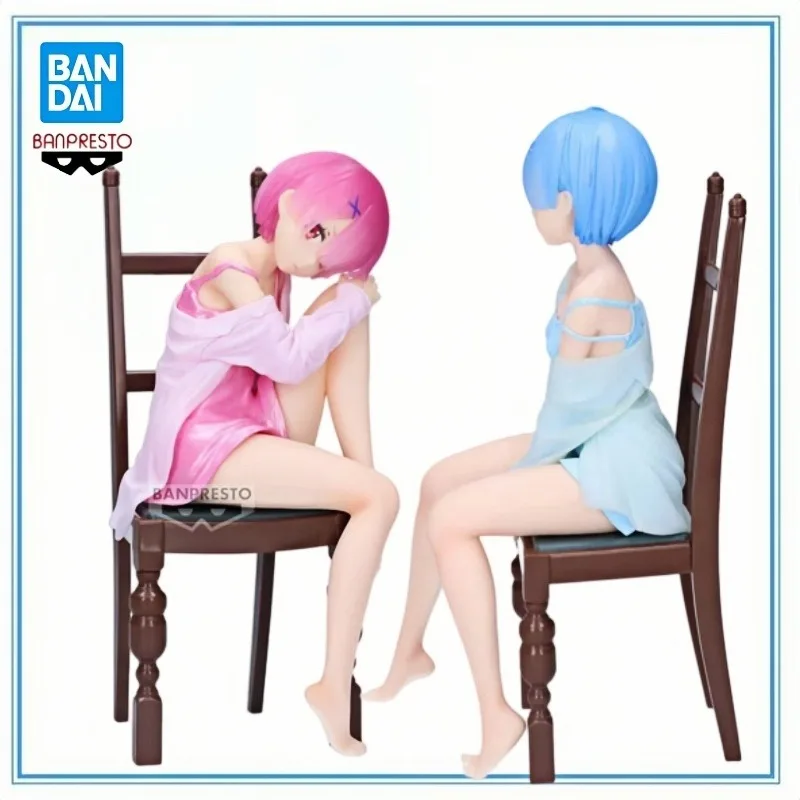 

BANDAI на складе, подлинный Banpresto Re: Zero-INFINITY Relax Time REM RAM Color Variant Collection Series Модель мультяшного персонажа