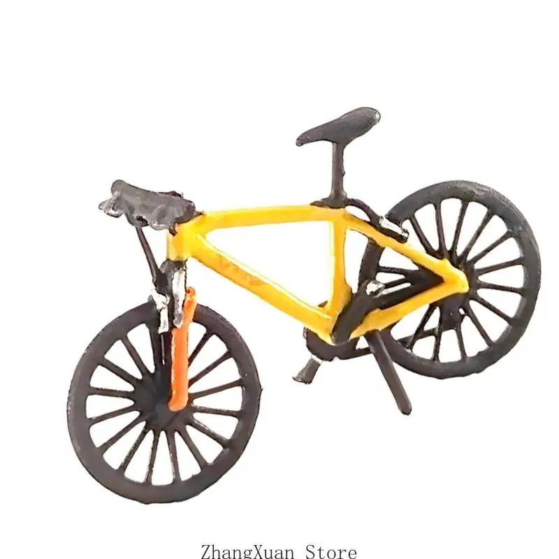 Einzigartige handbemalte 1:64 Harz-Fahrradstatue, detaillierte Miniatur-Mountainbike-Ornament, dekorativ für Hausdekorationen – Detail 3