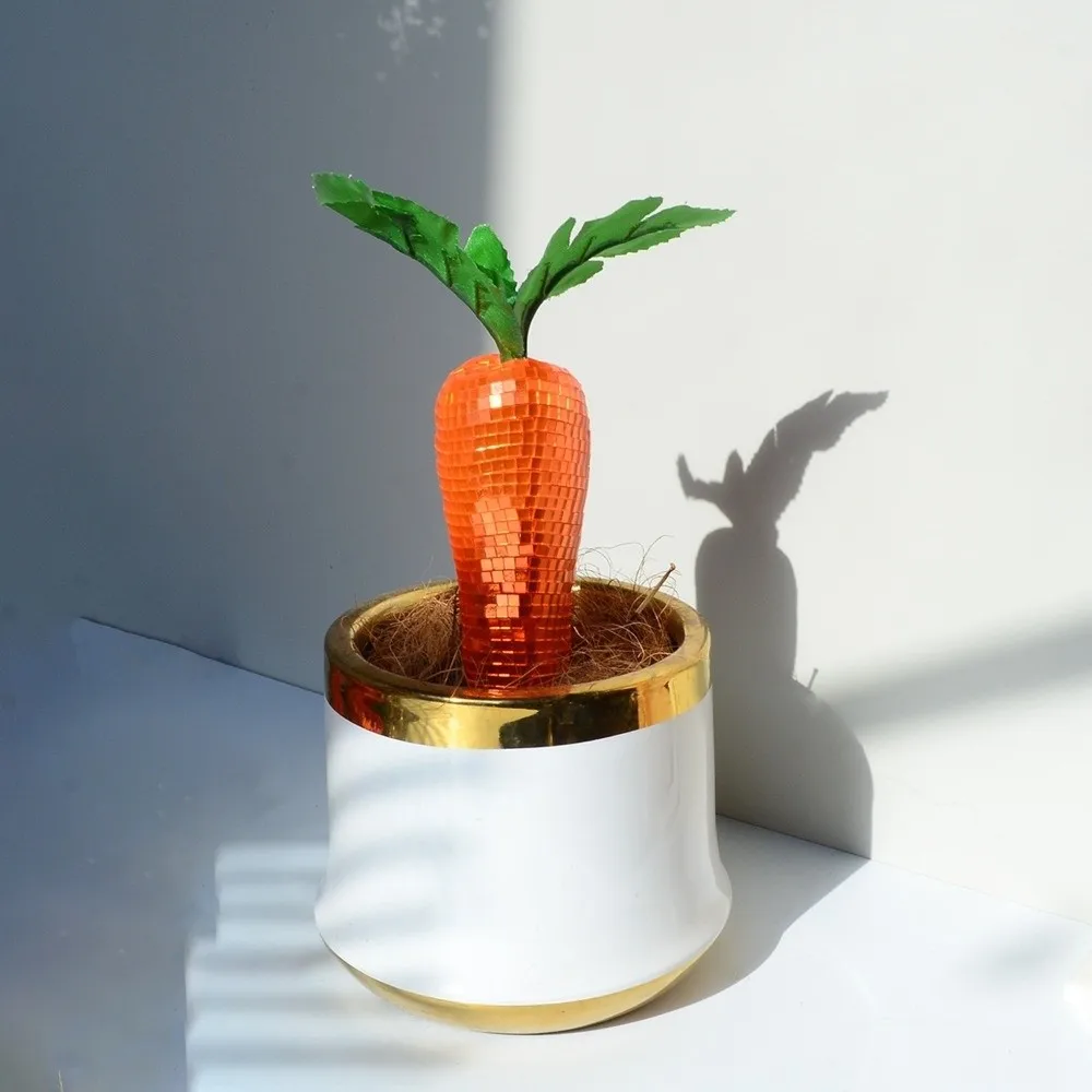 Vegetable Themed Vegetable Disco Balls Carrot Tomato Pear Small Size Home Decor Statue Party Supply Figurines Home Decor