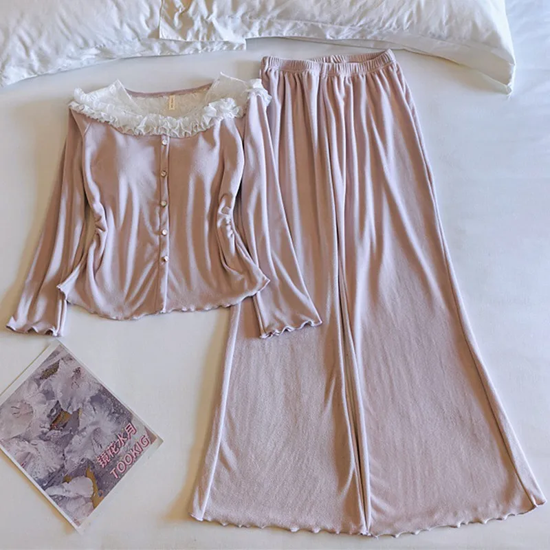 

Pijama Mujer New Island бархатная теплая зимняя одежда для сна женские пижамы нагрудник топ брючный костюм милая весенне-осенняя домашняя одежда