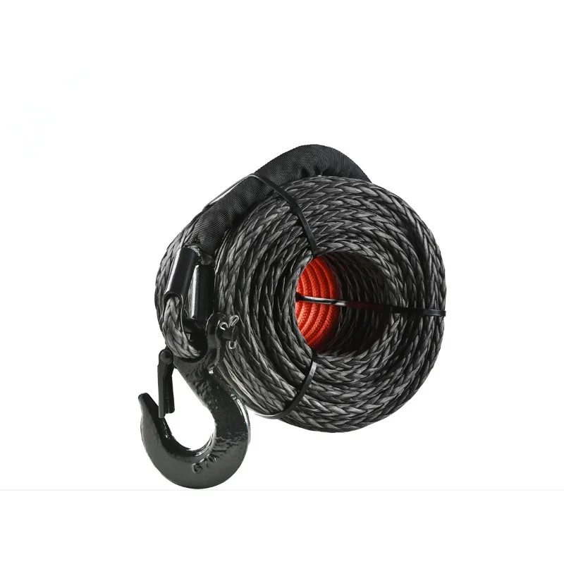 VEVOR 26500/32000 lbs Synthetic Winch Rope Truck Boat Replacement Line Cable Rope with Forged Hook ATV Car Outdoor Accessories