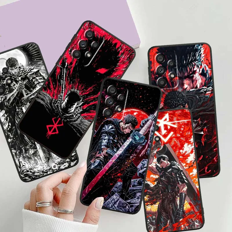 

Berserk Anime Cool Phone Case For Samsung A73 A72 A71 A55 A54 A53 A52 A51 A13 A22 A16 A15 A12 A14 A05 A06 5G Black