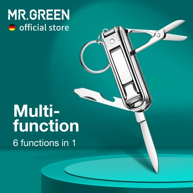 Multifunctional Nail Clippers Six Functions Nail Files Bottle Opener Small Scissor Nail Cutter Stainless Steel
