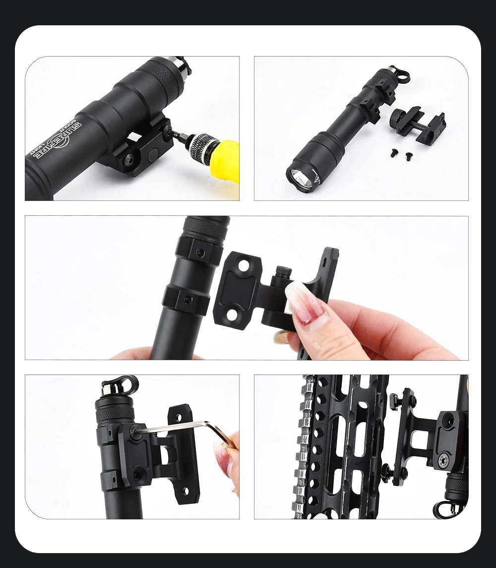 WADSN Taktische Taschenlampenhalterung Metall Keymod Picatinny-Schiene für M600 M300 Scout Light MCX MPX Airsoft Spielzeugwaffen Zubehör – Detail 6