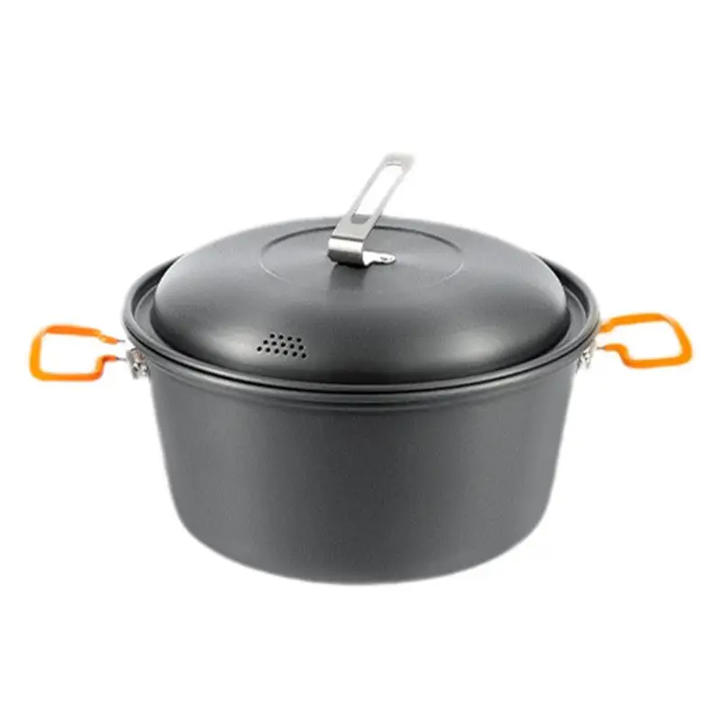 4.5L Camping Stoomboot Pot Draagbare Stoomboot Camping Kookpot Non-stick Pot Lichtgewicht Kookgerei Hangende Pot Campingaccessoires