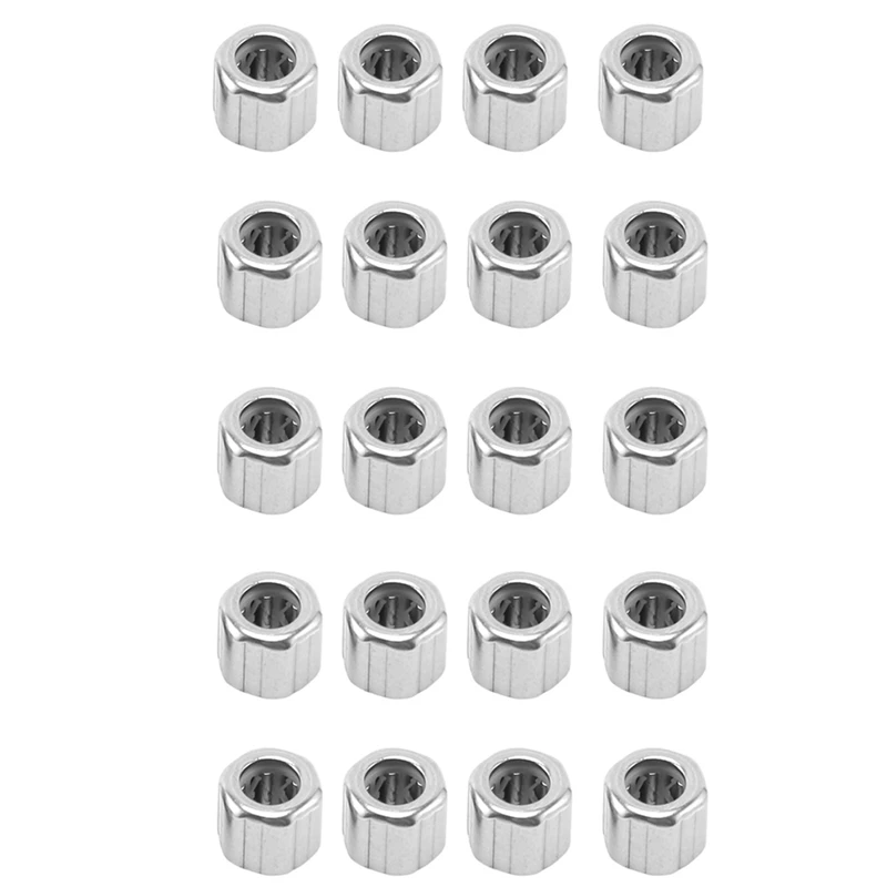 Hexagonal One-Way Needle Roller Bearing, HF081412 Outer Hexagonal, 8x14x12mm, para a indústria transformadora, 20Pcs