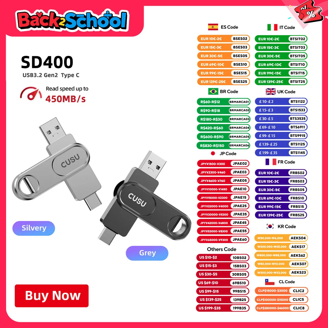 

CUSU Solid State USB 128GB 256GB 512GB Usb Flash Drive Pendrive USB3.2 Gen1 Type C High Speed