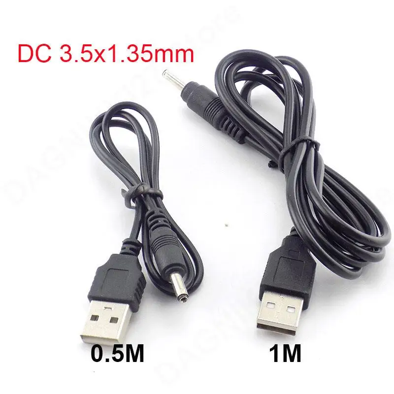 5V USB to DC Power Supply Cable 3.5mmx1.35mm Charger Charging Wire for Rechargeable 18650 Battery for Torch Headlamp Flashlight