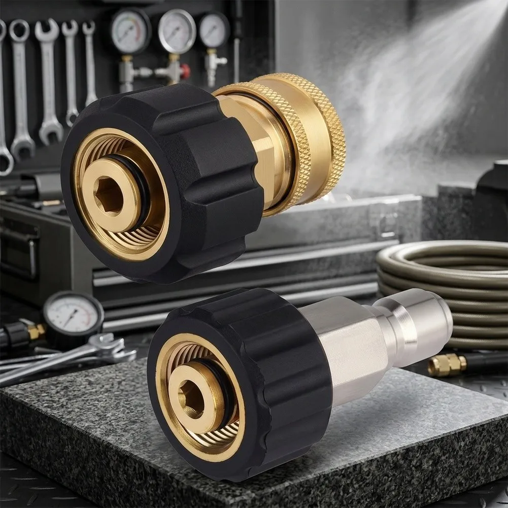 Brass Hose Fitting M22 14mm Adapter M22 14mm Female Thread 3 8 Inch Male Thread Quick Connect Design Leak Resistant Fitting