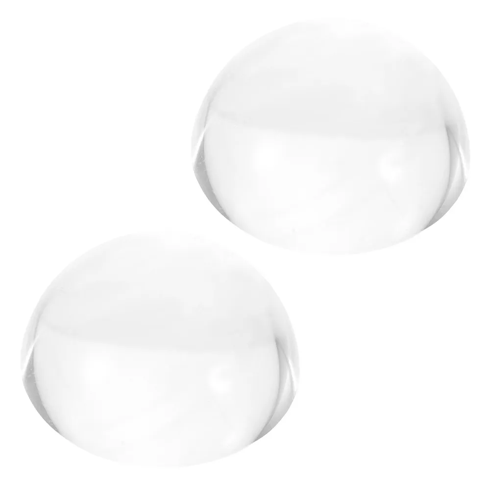 2Pcs Elegant Glass Paperweights Heavy Transparent Dome Shaped Paper Weight Blocks for Calligraphy Practice Painting Writing