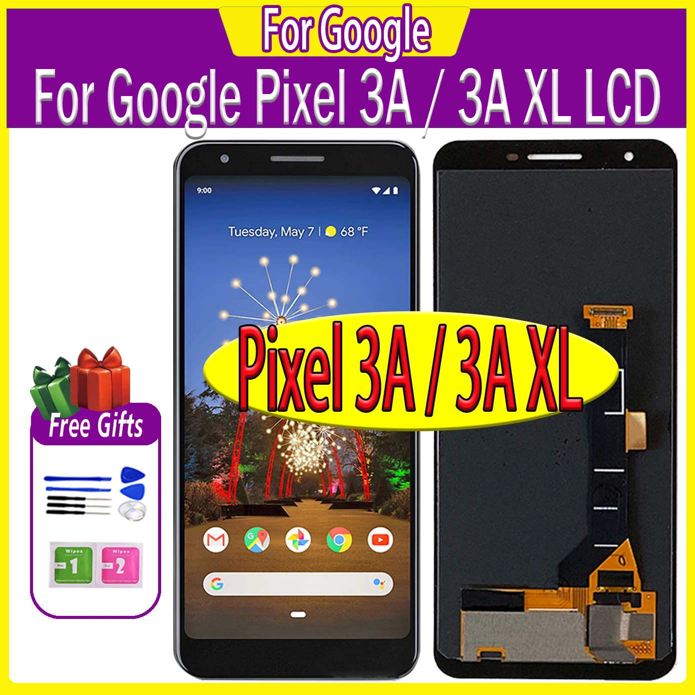 Supor Amoled LCD per Google Pixel 3AXL 3A XL G020C Display LCD per Google Pixel 3a LCD G020A schermo Touch Digitizer testato