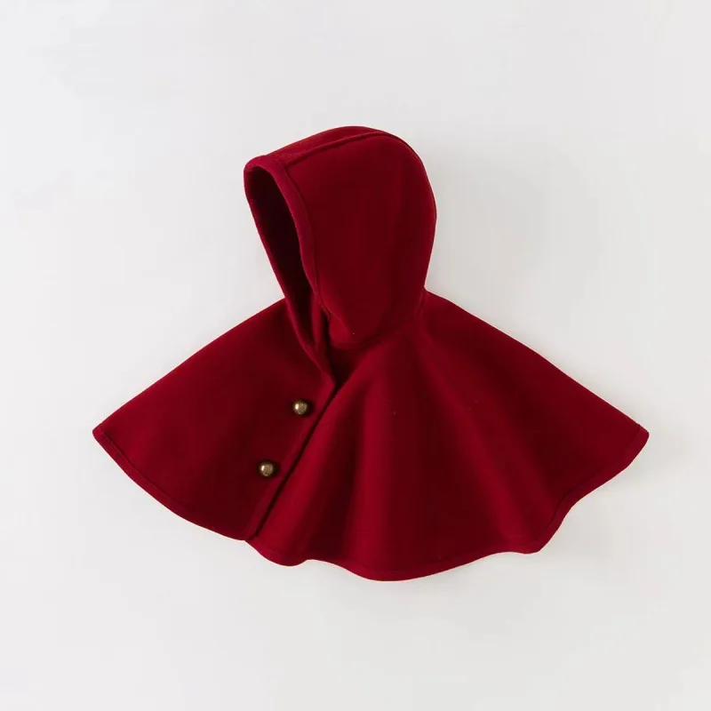 Girls Cloak Coat Jacket Winter Cotton Windbreak 2025 Red Warm Plus Thicken Furs Overcoat Christmas Children's Clothing