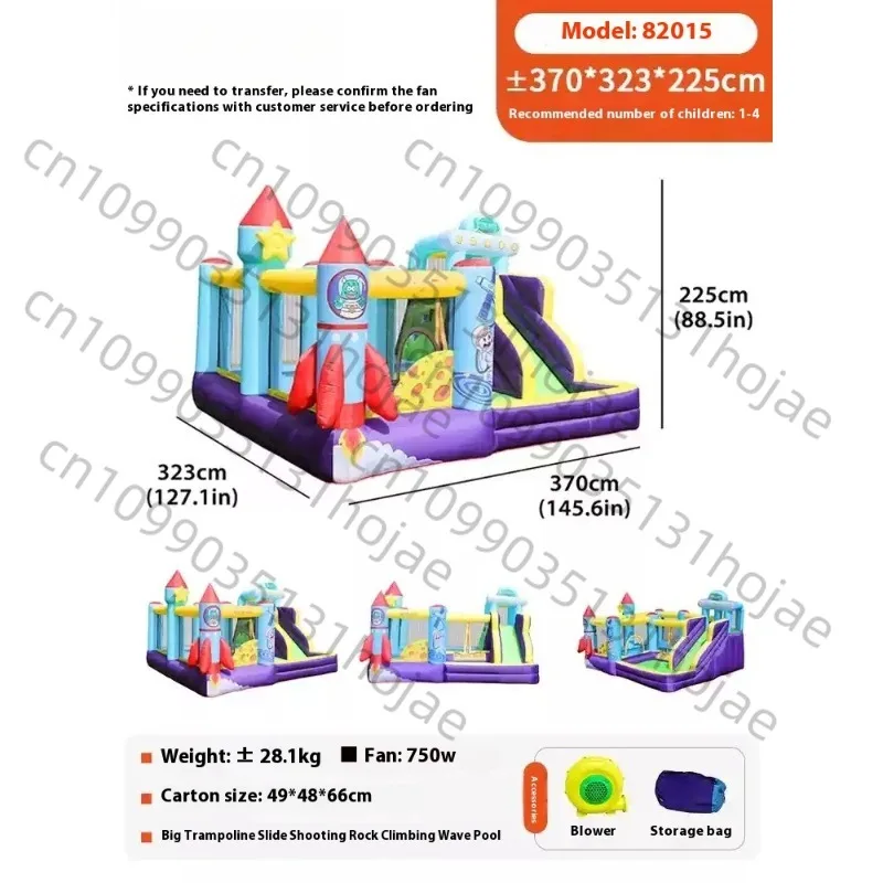 

Space Rocket Inflatable Castle Indoor Small Children's Home Trampoline Slide Baby Playground