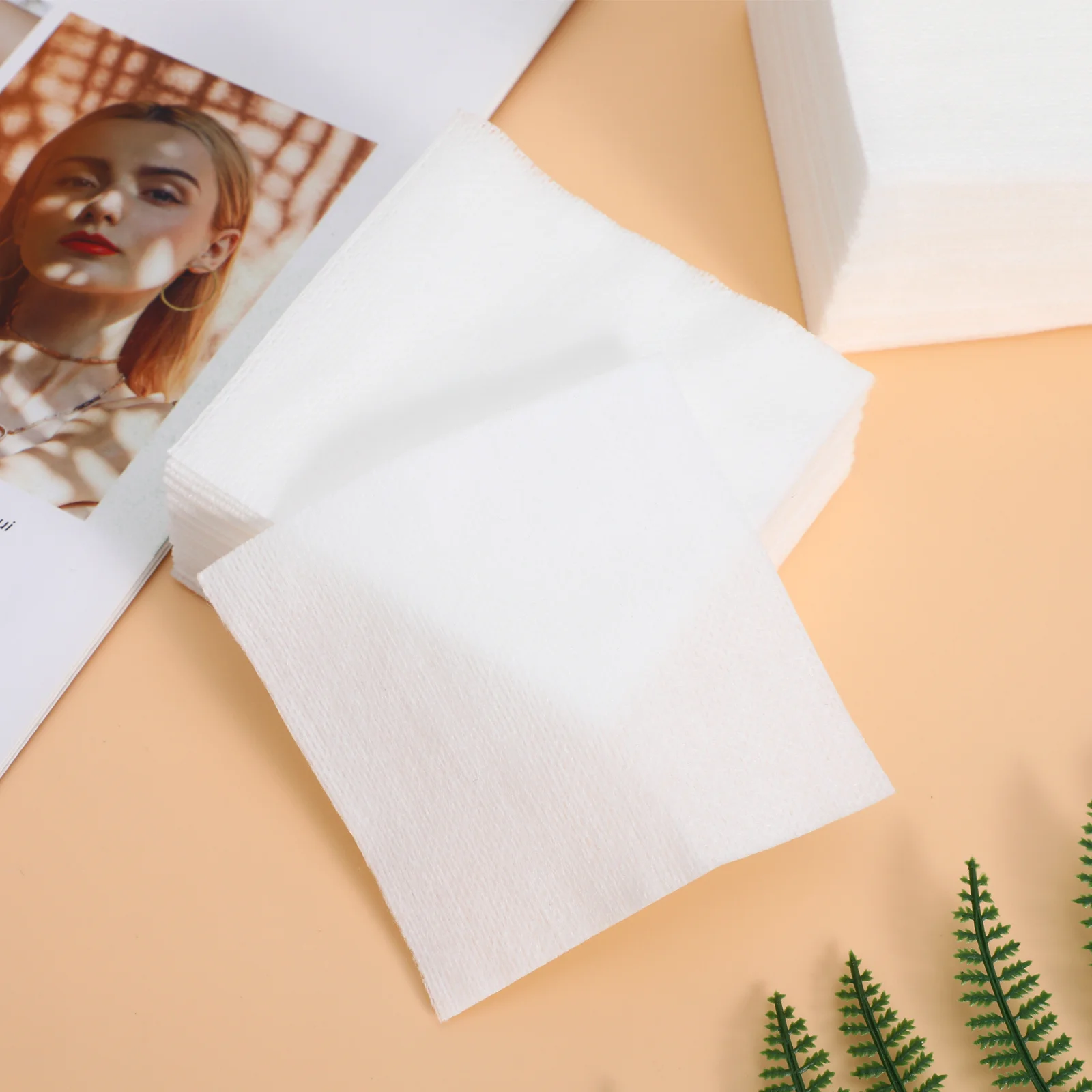 Tampons démaquillants en tissu Non tissé, 400 pièces, bouffantes de nettoyage du visage double face pour les yeux et les lèvres, chiffon d'essuyage pour l'élimination du Mascara