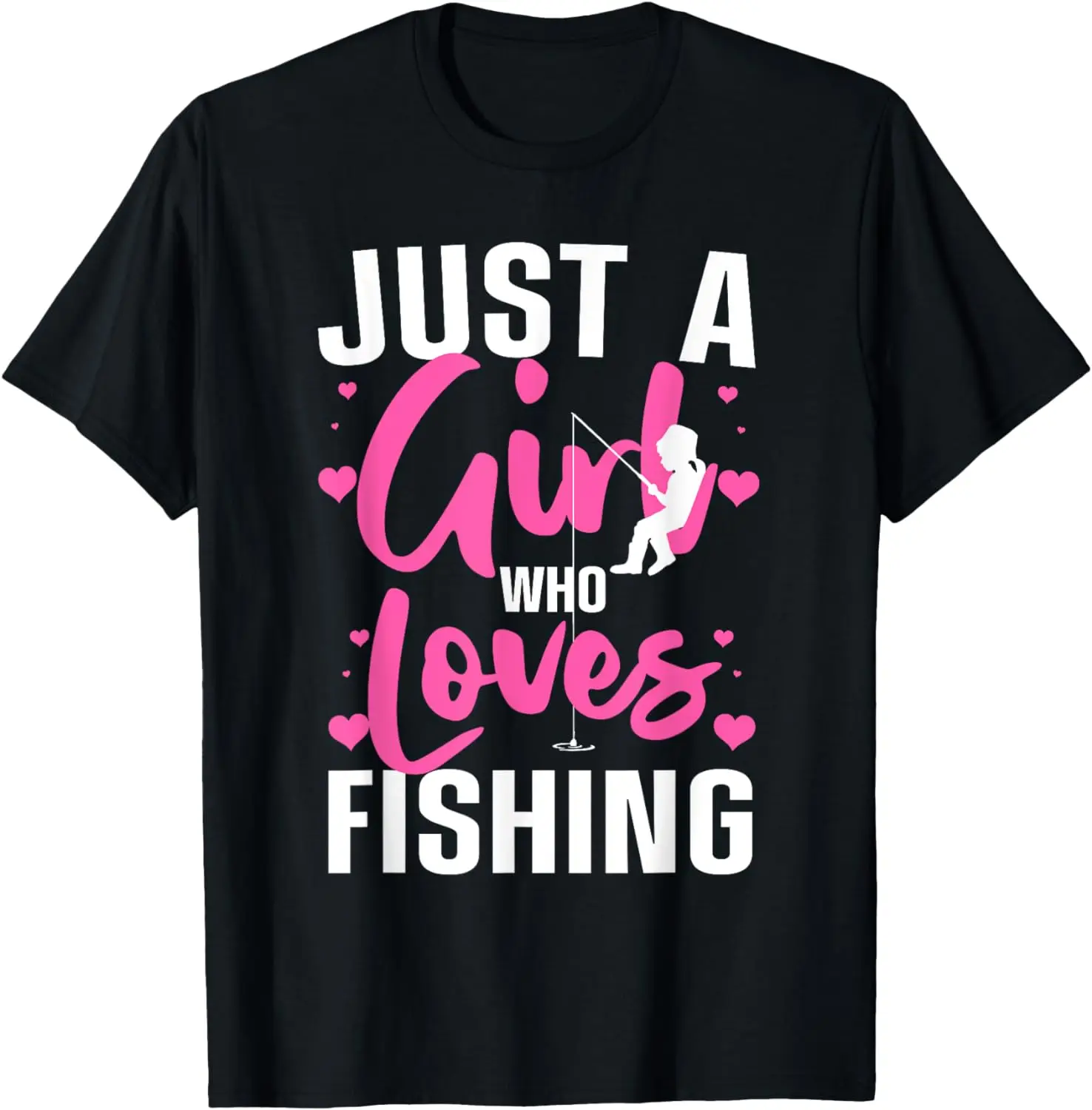 Funny Fishing Design T-shirt para meninas, mulheres e crianças, Angler Fish Lover