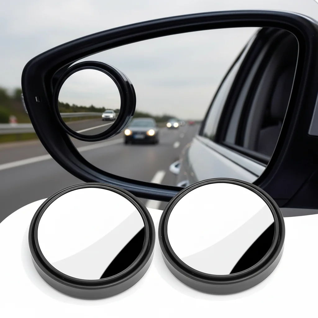 2 PCS Car Blind Spot Mirrors Small Round Reversing Auxiliary Mirrors 360 Degree Multi-Function for Safe Driving