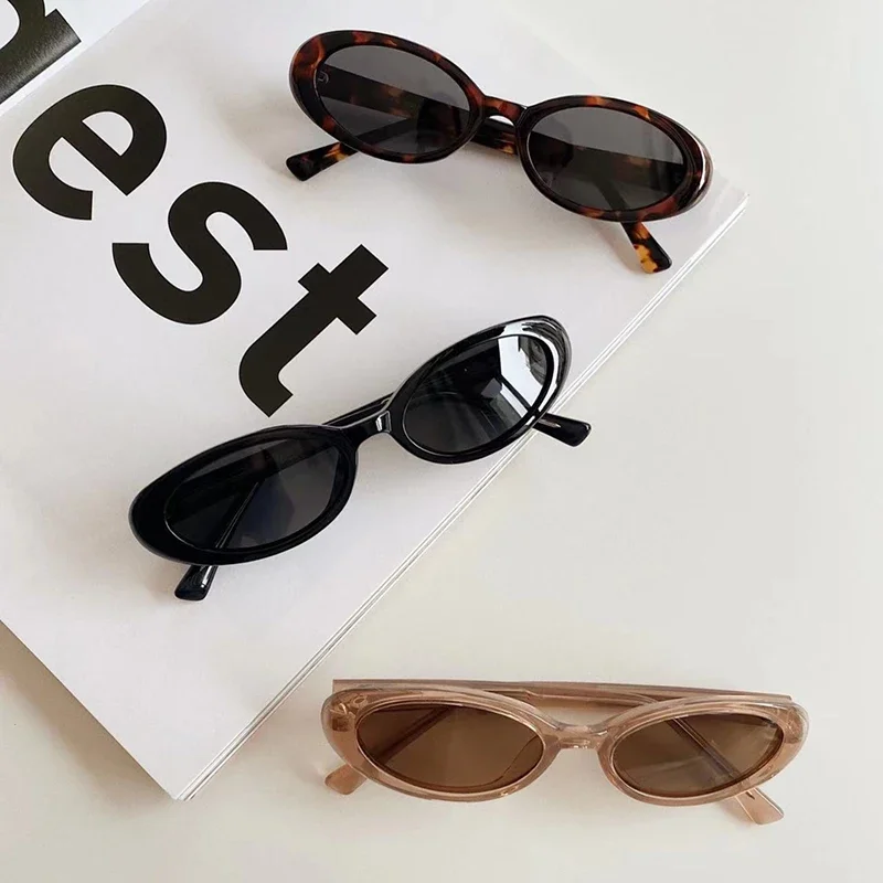 Men Cat Eye Small Frame Polarizing Sunglasses 9077 Women Street Photo Concave Shape Tortoiseshell Sunglasses Can Be Carved LOGO