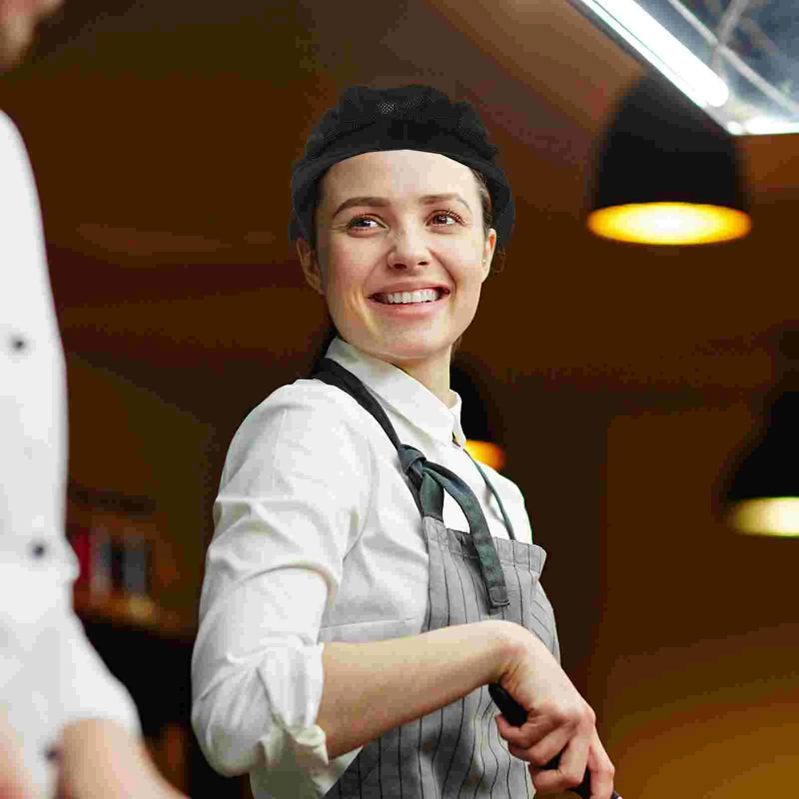 Cappello da cuoco berretto da lavoro in rete traspirante elastico regolabile per il lavoro in cucina