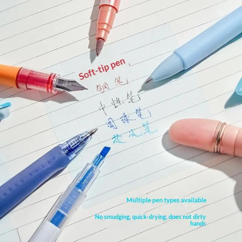 Transparent Pearlescent Sticky Notes No Text Blocking 100/200 Sheets Reusable Clear Notepads for School Office Daily Planning