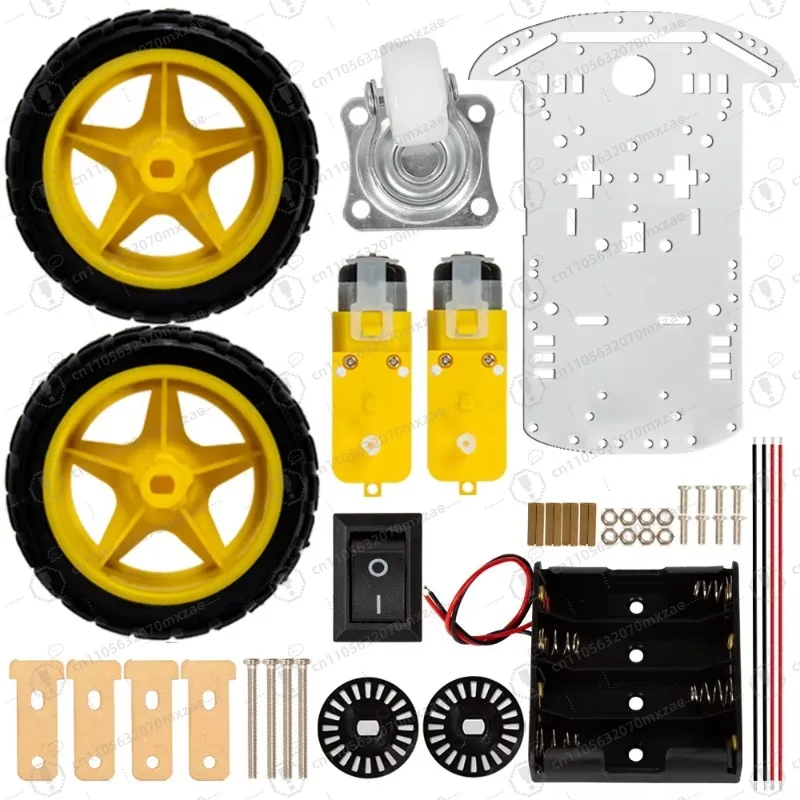 نموذج الطالب/الدخول، طقم هيكل السيارة الذكية الشفافة، مع محرك، بدون برمجة (بدون بطارية)