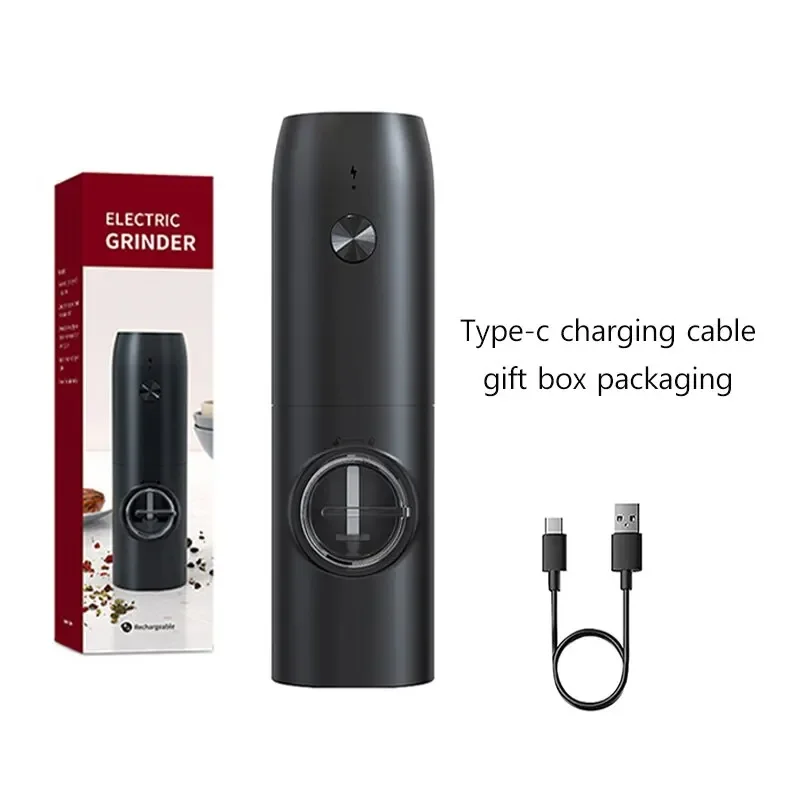 Electric Salt and Pepper Grinder Set with Charging Base and LED Light Adjustable Coarseness Automatic Spice Herb Mill image 4