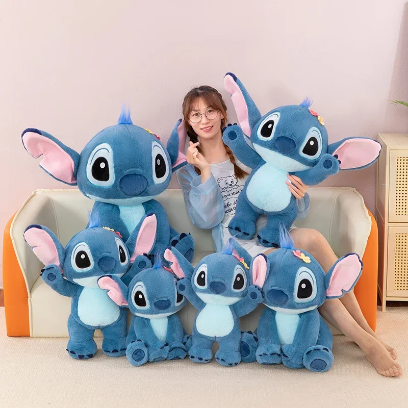 New Disney Large Size Lilo&Stitch Plush Stuffed Doll Cartoon Animal Sleeping  Pillow Room Decoration Softmaterial Toy for Gift