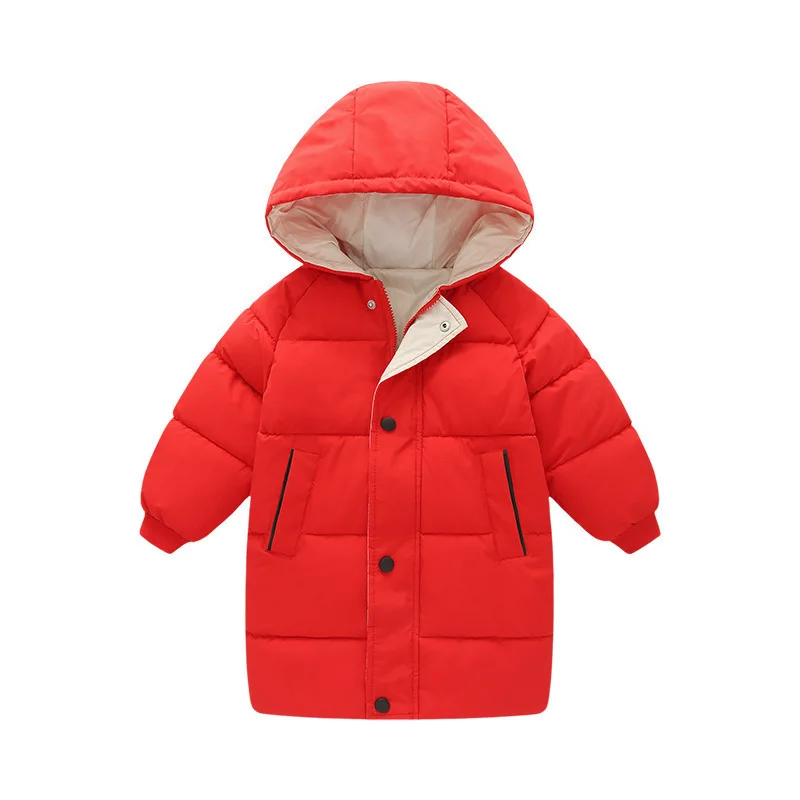 

Children Down Outerwear Winter 2 To 8 10 Years Kids Clothes Boys Girls Cotton-Padded Parka Coats Thicken Warm Long Jackets