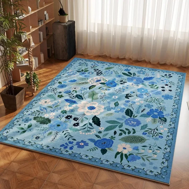 Foldable Carpet, Non Slip Durable Floor Rug, Easy Clean Decorative Area Mat for Bedroom and Living Room Indoor Household Use