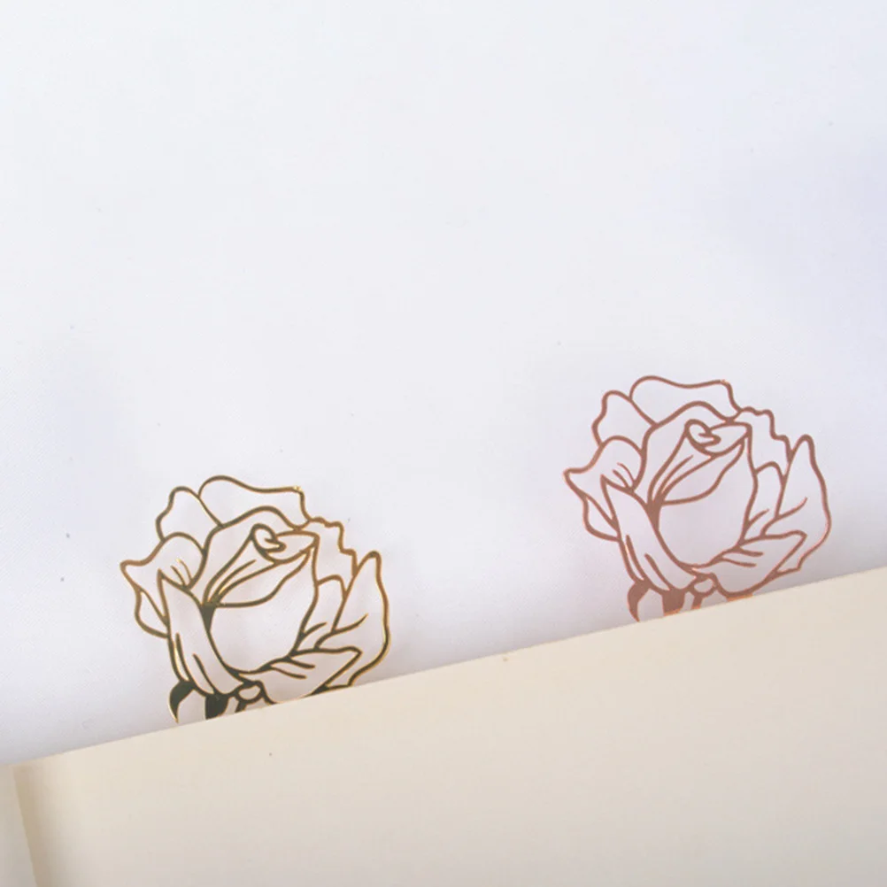 

Metal Rose Bookmark Golden Creative Bookmarks for Office School Supplies Scrapbooks Art Craft Decorative Paper Clips Memo Clip