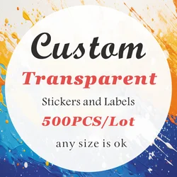 500 Uds pegatinas personalizadas etiquetas transparentes pegatinas transparentes blancas etiquetas de sello pegatinas personalizadas para caja de regalo de cumpleaños y boda