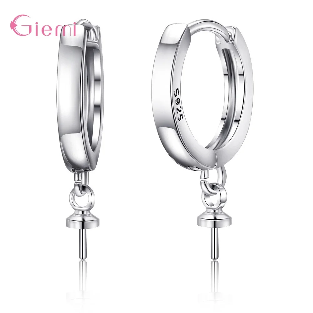 925 Sterling Silver Ear Wire Hoops Loop Earrings For DIY Dangle Earring Jewelry Making Accessories Factory Supplies