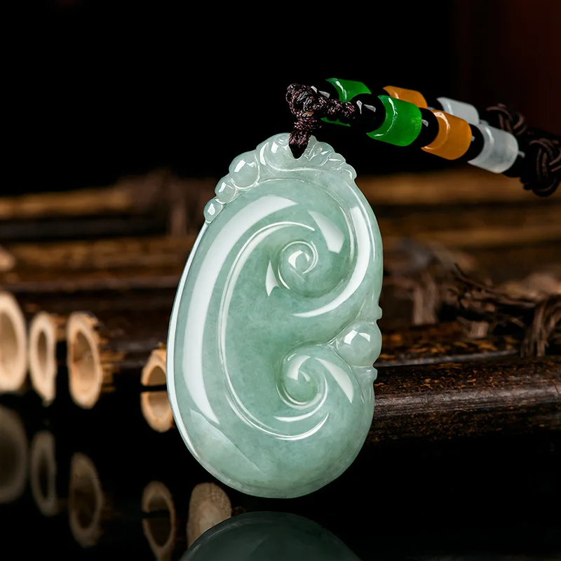 

Beach Party Natural Jade Green Pendant Couples Charm Jewelry Fashion Accessories for Men Women