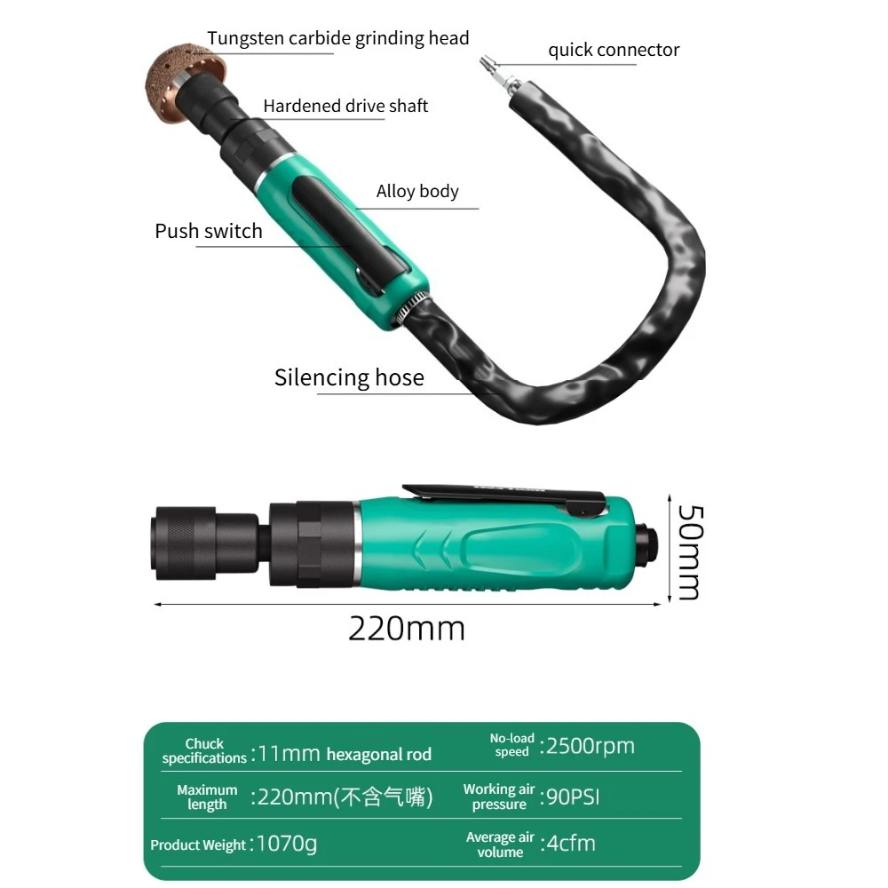 Low Speed Air Tire Buffer Tire Repair Tool Polishing Tool Kit, Truck Pneumatic Tire Grinder 2500RPM