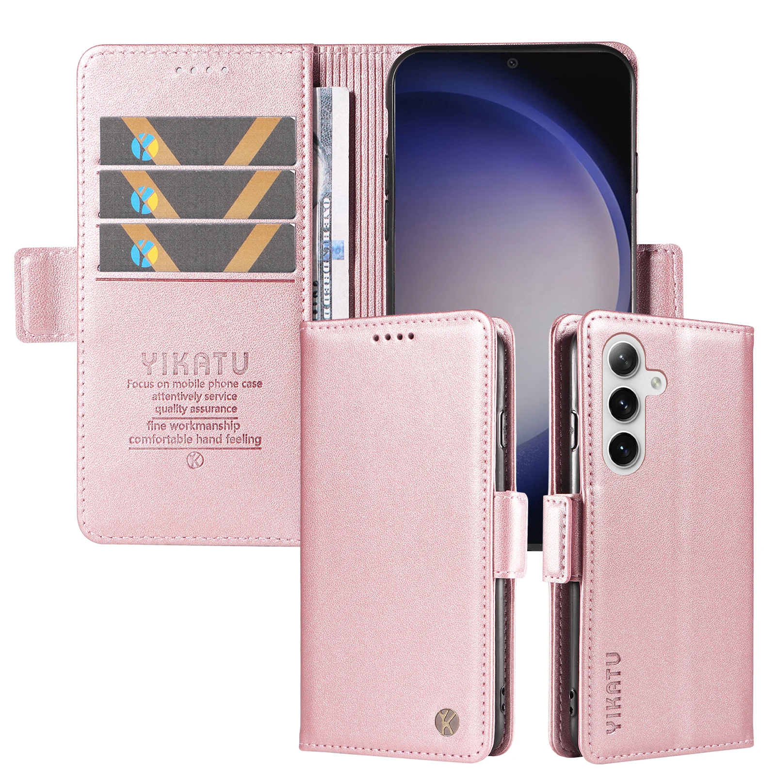 حافظة لهاتف سامسونج جالاكسي S 9 10 20 21 22 23 24 25 Plus Ultra FE حافظة هاتف مغناطيسية بإبزيم جانبي فاخر لتخزين البطاقات والمال