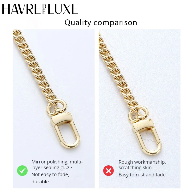 HAVREDELUXE Bag Chain Three-in-one Transformation Metal Bag Messenger Copper Chain Bag Chain Accessories Single Purchase