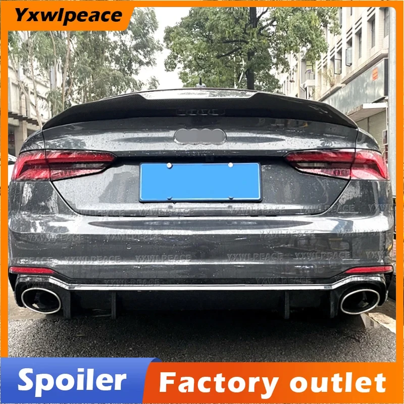 

For Audi A5 S5 RS5 B9 4-Door Coupe Sportback 2017-2022 PSM Style Real Carbon Fiber Rear Trunk Spoiler Body Kit Accessories