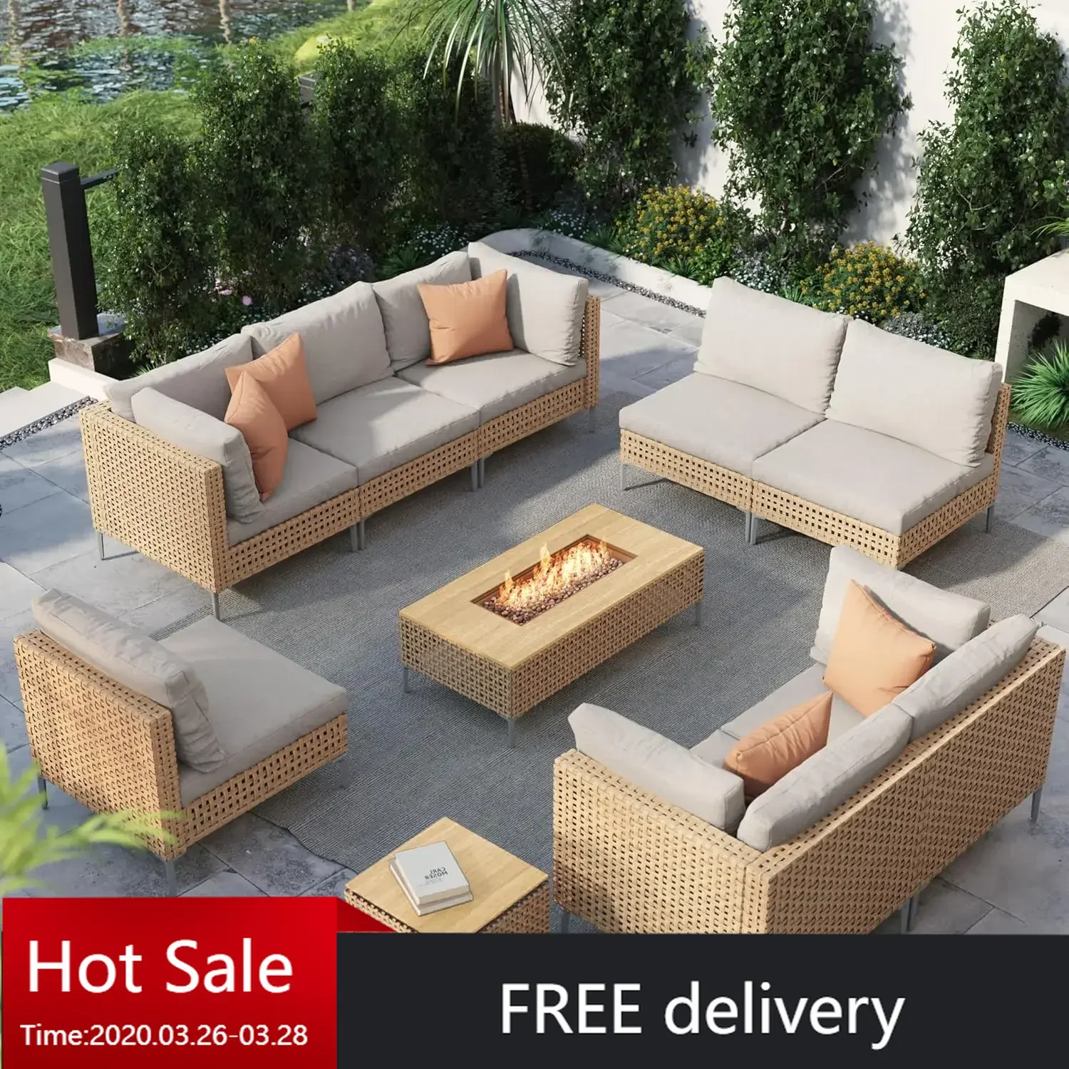 10-Piece Patio Furniture Set with 47