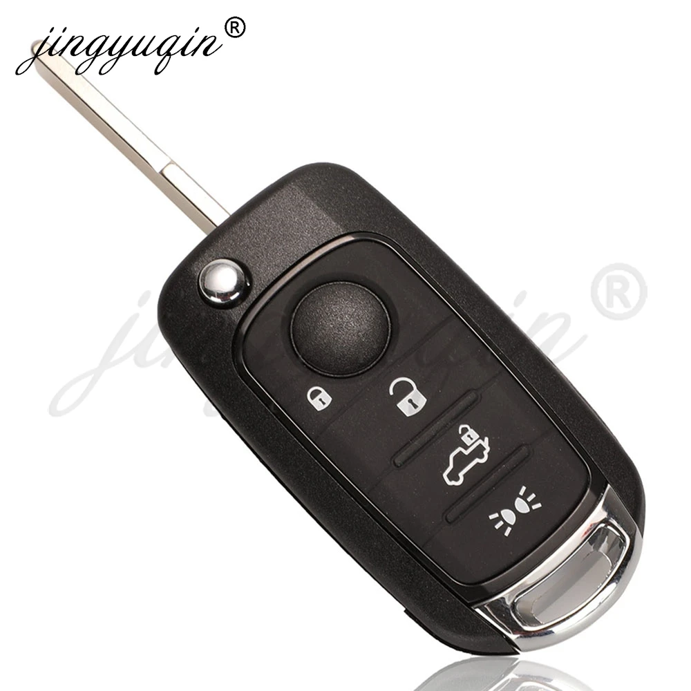 jingyuqin for Fiat Egea 500X 2016-2020 Flip Remote Car Key Shell 3/4Buttons Replacement Housing Case