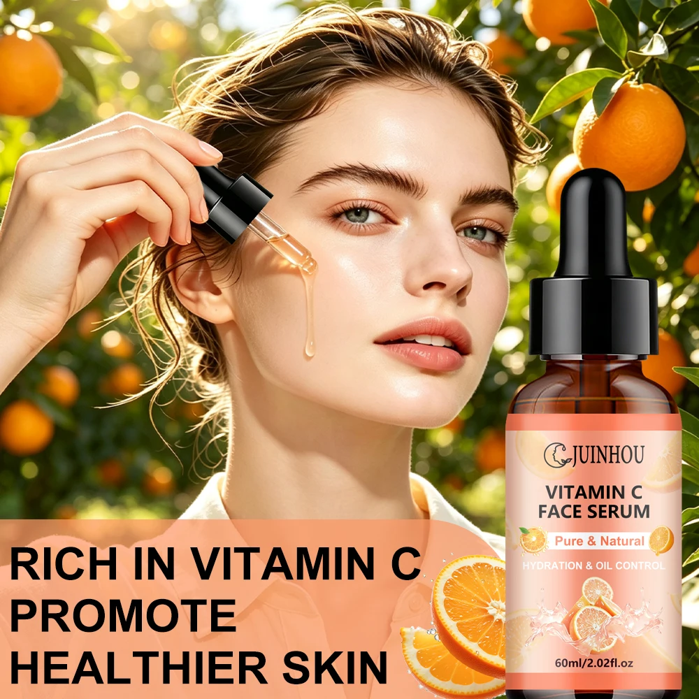 JUINHOU Gentle Vitamin C Serum For Sensitive Skin Brightening Clean Pores Hydrating Facial Essence Daily Antioxidant Treatment