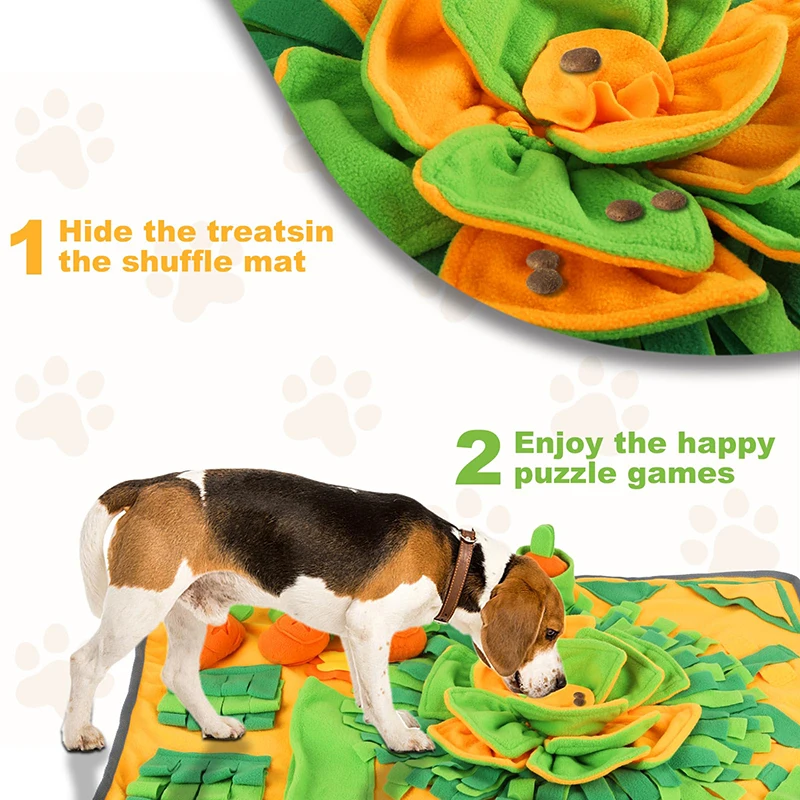 Benepaw  Dog Snuffle Mat Pet Feeding Pad Squeaky Puppy Sniffing Puzzle Toys Interactive Encourages Natural Foraging Skills