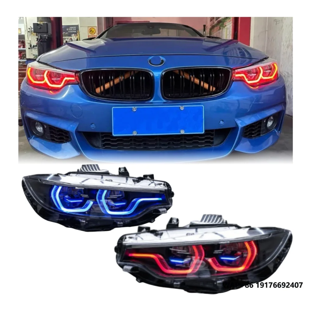 4 Series F32 Headlight RGB 2012-2020 Upgrade Front Lamp LED Daytime Running Light Yellow Red Sjc Auto Parts Modified DRL forBMW